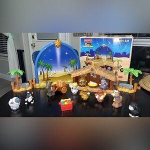 Vintage Fisher Price Little People A Christmas Story Nativity Set complete